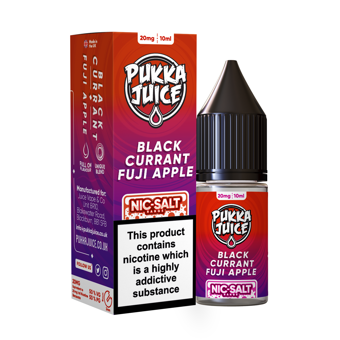 Blackcurrant Fuji Apple Nic Salt by Pukka Juice VapeGB