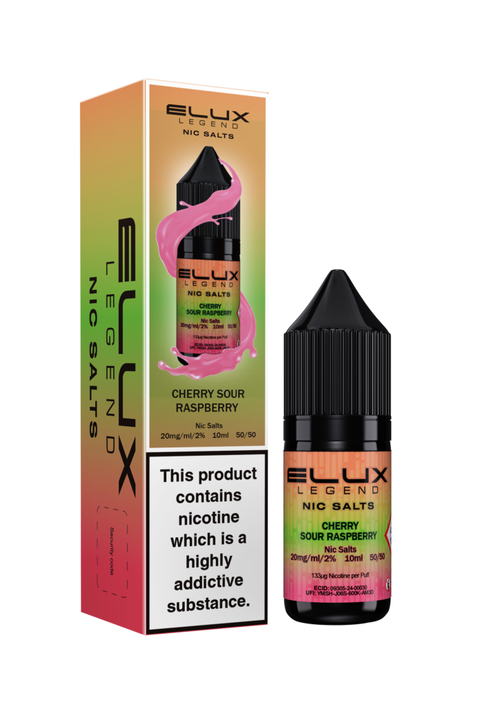 A whirlwind of tangy delight! Sweet cherries collide with mouth-puckering raspberries for a vaping experience that's bursting with zingy flavour in every puff.