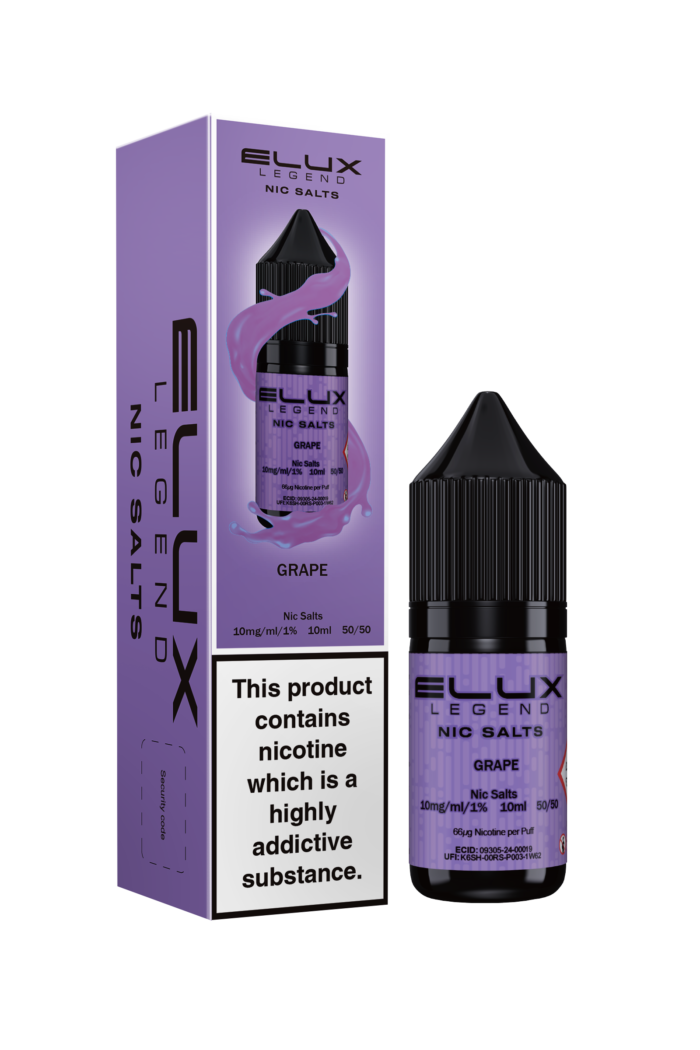 Slip into the succulent sweetness of Elux’s Grape nic salt! A tantalising blend that transports your taste buds to sun-kissed vineyards with every exhale. Refreshingly ripe and delightfully fruity, you might hear it on the grape vine that this flavour is the best!