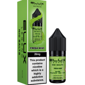 Elux Legends Nic Salt Fresh Mint 10ml. Need we say more? a Cool, invigorating mint with a clean, crisp finish for a refreshingly icy experience. Available in both 10mg and 20mg.