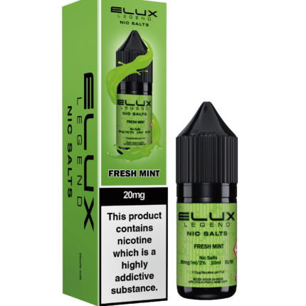 Elux Legends Nic Salt Fresh Mint 10ml. Need we say more? a Cool, invigorating mint with a clean, crisp finish for a refreshingly icy experience. Available in both 10mg and 20mg.