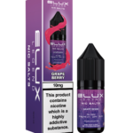 Elux Legends Nic Salt Grape Berry, where sweet, ripe grapes meet the tangy delight of fresh berries. This sophisticated blend delivers an exciting vaping experience with the perfect balance of sweetness and tartness, leaving you with a satisfying, smooth finish. Available in both 10mg and 20mg.
