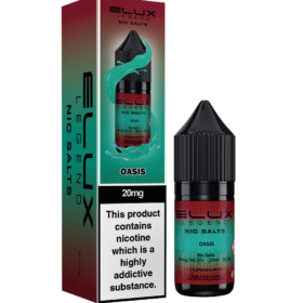 Elux Legends Nic Salt Oasis – A Refreshing Tropical Escape in Every Puff Imagine finding water in the middle of a desert. That’s what Elux Nic Salt Oasis feels like—a refreshing tropical blend of juicy pineapples mixed with a secret assortment of delicious fruits. This unique fusion will leave you craving more with every puff. Available in both 10mg and 20mg.