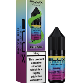 Elux Legends Nic Salt Rainbow, a captivating e-liquid that combines a medley of fruity flavours to create an unforgettable vaping experience. This rainbow-inspired blend will transport your taste buds to a realm of joy, with each puff revealing new layers of deliciousness. A true surprise in every inhale! Available in both 10mg and 20mg.