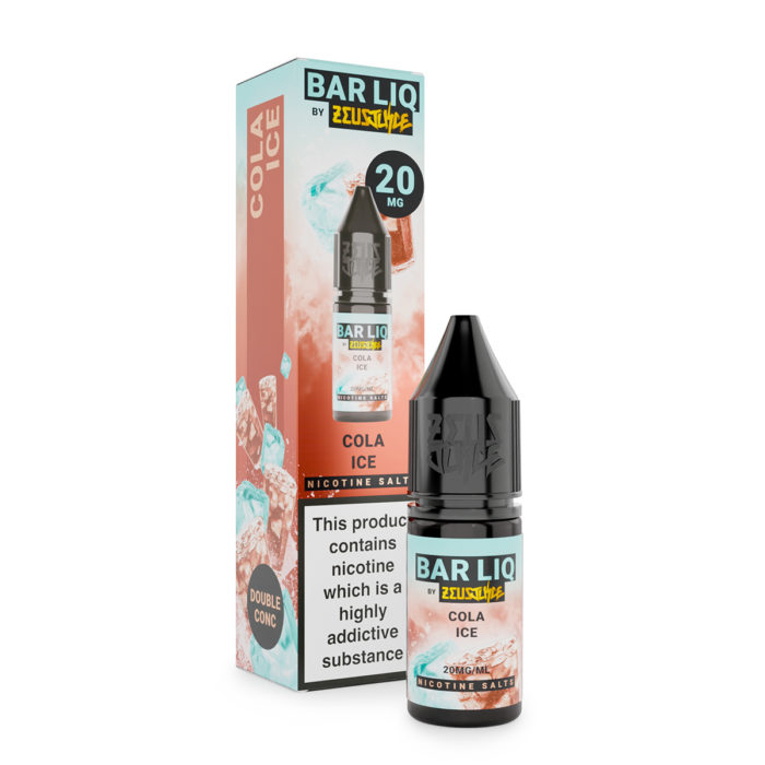 Barliq By Zeus Cola Ice 10ml. Cola Ice nic salt e-liquid encapsulates the unparalleled fizzy taste of classic cola on ice. The sweetness of cola meets a refreshing blast of menthol, for a super-fresh all-day vape that will get your taste buds tingling.