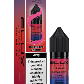 Elux Legends Nic Salts Blue Razz Cherry 10ml Elux Nic Salt is crafted to offer a smooth, satisfying vape experience. Best used with pod devices or higher-ohm coils, it ensures consistent, flavour-packed hits. Available in both 10mg and 20mg nicotine strengths, you can select the perfect level of nicotine for your vaping preference. Thanks to the Nic Salt formula, it provides a smoother throat hit and quicker nicotine absorption for a more immediate and enjoyable sensation.