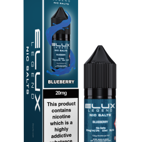 Elux Legends Nic Salts Blueberry 10ml Elux Nic Salt is crafted to offer a smooth, satisfying vape experience. Best used with pod devices or higher-ohm coils, it ensures consistent, flavour-packed hits. Available in both 10mg and 20mg nicotine strengths, you can select the perfect level of nicotine for your vaping preference. Thanks to the Nic Salt formula, it provides a smoother throat hit and quicker nicotine absorption for a more immediate and enjoyable sensation.