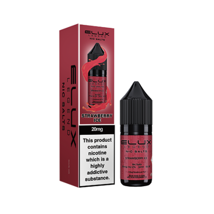 Elux Legends Nic Salts Strawberry Ice 10ml Elux Nic Salt is crafted to offer a smooth, satisfying vape experience. Best used with pod devices or higher-ohm coils, it ensures consistent, flavour-packed hits. Available in both 10mg and 20mg nicotine strengths, you can select the perfect level of nicotine for your vaping preference. Thanks to the Nic Salt formula, it provides a smoother throat hit and quicker nicotine absorption for a more immediate and enjoyable sensation. Elux Nic Salt Strawberry Ice.. You get hit with that sweet strawberry flavour right up front, like biting into a perfect strawberry.