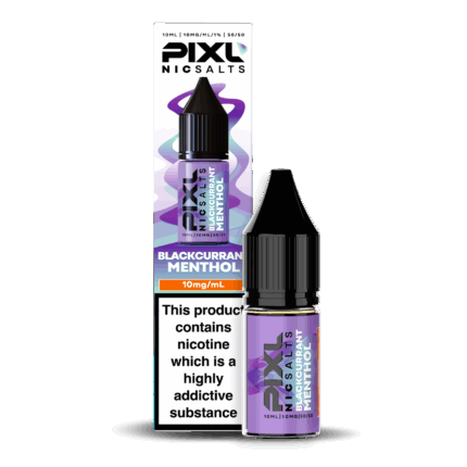 Introducing Pixl Nic Salts Blackcurrant Menthol. Blackcurrant Menthol combines the bold, juicy flavour of ripe blackcurrants with an invigorating menthol breeze. Sweet yet refreshingly cool, this perfectly balanced blend delivers a fruity punch followed by a crisp, icy finish — ideal for vapers who love a clean, fresh hit. Available in 10mg and 20mg.