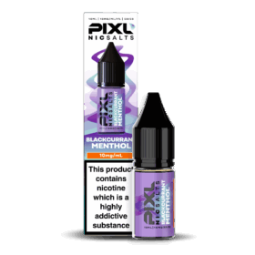 Introducing Pixl Nic Salts Blackcurrant Menthol. Blackcurrant Menthol combines the bold, juicy flavour of ripe blackcurrants with an invigorating menthol breeze. Sweet yet refreshingly cool, this perfectly balanced blend delivers a fruity punch followed by a crisp, icy finish — ideal for vapers who love a clean, fresh hit. Available in 10mg and 20mg.