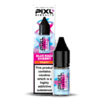 Introducing Pixl Nic Salts Blue Razz Cherry. Blue Razz Cherry delivers a tangy burst of blue raspberry perfectly blended with juicy cherries for a sweet and sour kick. Each puff bursts with candy-inspired flavour and a smooth finish, making it a vibrant and satisfying all-day vape. Available in 10mg and 20mg.