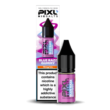 Introducing Pixl Nic Salts Blue Razz Gummy 10ml. Blue Razz Gummy captures the sweet and tangy essence of blue raspberry candies with a soft, chewy twist. It’s a nostalgic, candy-inspired vape bursting with fruity goodness and a smooth nic salt finish for all-day enjoyment. Available in 10mg and 20mg