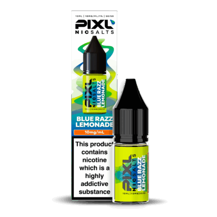 Introducing Pixl Nic Salts Blue Razz Lemonade 10ml. Blue Razz Lemonade blends tangy blue raspberries with a fizzy lemonade base for a sparkling, sweet-sour vape that refreshes with every puff. It’s vibrant, zesty, and full of flavour — the perfect mix for fans of fruity, drink-inspired blends. Available 10mg and 20mg.