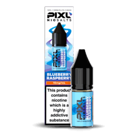 Introducing Pixl Nic Salts Blueberry Raspberry. Blueberry Raspberry blends the juicy sweetness of ripe blueberries with the tartness of fresh raspberries for a perfectly balanced vape. Each puff delivers a burst of fruity flavour that's smooth, refreshing, and ideal for all-day enjoyment. available in 10mg and 20mg.