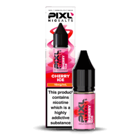 Introducing Pixl Nic Salts Cherry Ice 10ml. Cherry Ice delivers a burst of sweet, juicy cherries with a cool menthol twist. The perfect mix of fruity richness and refreshing chill, this vape leaves a smooth and invigorating aftertaste you'll love all day long. Available in 10mg and 20mg.