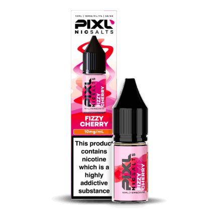 Introducing Pixl Nic Salts Fizzy Cherry 10ml.  Fizzy Cherry brings the sweet sparkle of cherry soda to life. Bursting with juicy cherry flavour and a subtle fizz, this vape is bright, playful, and perfect for fans of fruity, drink-inspired blends. Available in 10mg and 20mg.