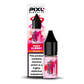 Introducing Pixl Nic Salts Fizzy Cherry 10ml.  Fizzy Cherry brings the sweet sparkle of cherry soda to life. Bursting with juicy cherry flavour and a subtle fizz, this vape is bright, playful, and perfect for fans of fruity, drink-inspired blends. Available in 10mg and 20mg.
