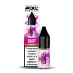 Introducing Pixl Nic Salts Grape Berry 10ml. Grape Berry combines luscious grapes with a medley of sweet mixed berries for a smooth and juicy vape. The rich grape base is perfectly balanced by bursts of berry sweetness, creating a fruity fusion that’s both bold and refreshing.