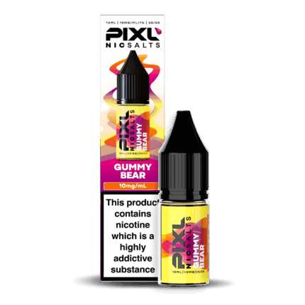 Introducing Pixl Nic Salts Gummy Bear 10ml. Gummy Bear is a sweet, candy-inspired blend bursting with fruity flavour. Each puff delivers the chewy sweetness of your favourite gummy treats, creating a fun and nostalgic vape experience that’s smooth and satisfying.