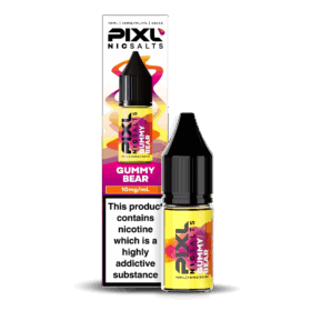 Introducing Pixl Nic Salts Gummy Bear 10ml. Gummy Bear is a sweet, candy-inspired blend bursting with fruity flavour. Each puff delivers the chewy sweetness of your favourite gummy treats, creating a fun and nostalgic vape experience that’s smooth and satisfying.