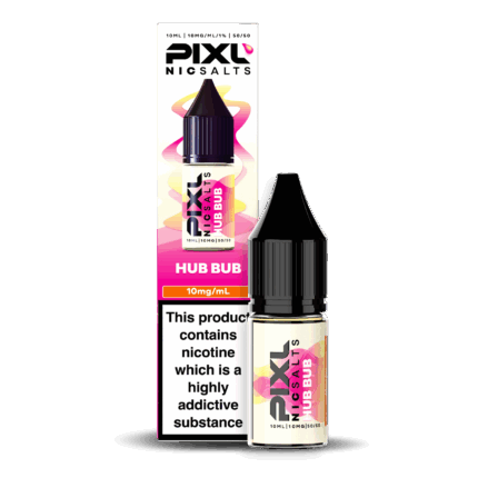 Introducing Pixl Nic Salts Hub Bub 10ml. Hub Bub captures the nostalgic taste of classic bubblegum with a burst of fruity sweetness. Smooth, playful, and perfectly balanced, this flavour delivers a light and fun vape that’s ideal for all-day enjoyment.