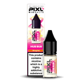 Introducing Pixl Nic Salts Hub Bub 10ml. Hub Bub captures the nostalgic taste of classic bubblegum with a burst of fruity sweetness. Smooth, playful, and perfectly balanced, this flavour delivers a light and fun vape that’s ideal for all-day enjoyment.