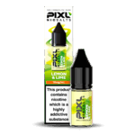 Introducing Pixl Nic Salts Lemon and Lime 10ml. Lemon Lime combines zesty lemons and tangy limes for a crisp, citrus explosion. Sweet, sharp, and incredibly refreshing, this vape is perfect for fans of fizzy, clean-tasting fruit blends.