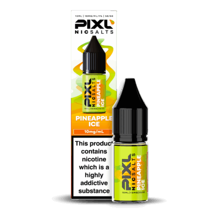 Introducing Pixl Nic Salts Pineapple Ice 10ml.  Pineapple Ice delivers the sweet, tropical taste of juicy pineapple finished with an icy chill. This refreshing blend perfectly balances fruity sweetness and cool smoothness for a vibrant, all-day vape.