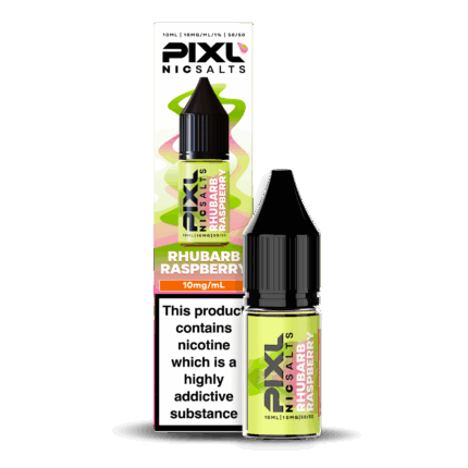 Introducing Pixl Nic Salts Rhubarb Raspberry 10ml. Rhubarb Raspberry blends tangy rhubarb with sweet, juicy raspberries for a perfectly balanced vape. The sharp edge of rhubarb is softened by the smooth berry sweetness, creating a refreshing and distinctive flavour combination that’s both nostalgic and vibrant.