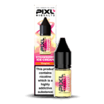 Introducing Pixl Nic Salts Strawberry Ice Cream 10ml. Strawberry Ice Cream delivers the rich, creamy taste of smooth vanilla ice cream swirled with sweet strawberries. This indulgent dessert flavour is perfectly balanced for a soft, creamy inhale and a fruity, satisfying exhale.