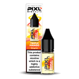 Introducing Pixl Nic Salts Triple Mango 10ml. Triple Mango bursts with layers of sweet, juicy mango flavour. Each puff delivers a tropical wave of smooth, golden fruitiness that’s both refreshing and full-bodied — a must-try for mango lovers everywhere.