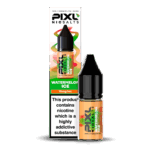 Introducing Pixl Nic Salts Watermelon Ice 10ml. Watermelon Ice combines the sweet, refreshing taste of ripe watermelon with a cool menthol exhale. This crisp and fruity blend delivers a juicy, frosty hit that’s perfect for a clean and invigorating vape experience.